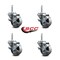 Service Caster 3 Inch Semi Steel Wheel Swivel 58 Inch Threaded Stem Caster Set with Brake SCC SCC-TS20S314-SSS-TLB-58212-4 - alternate 4